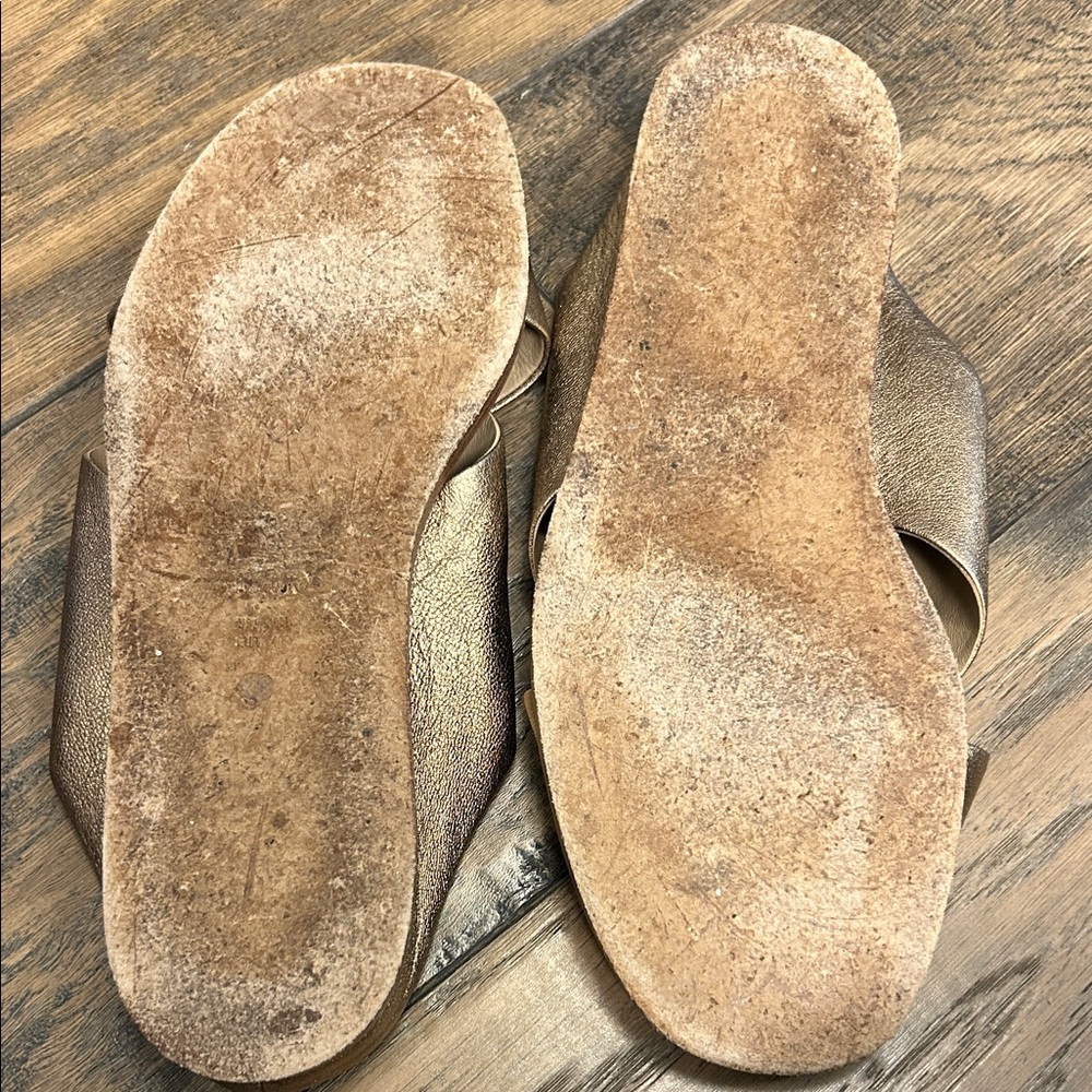 Vince Women's Metallic Slide Sandals - Picture 4 of 5